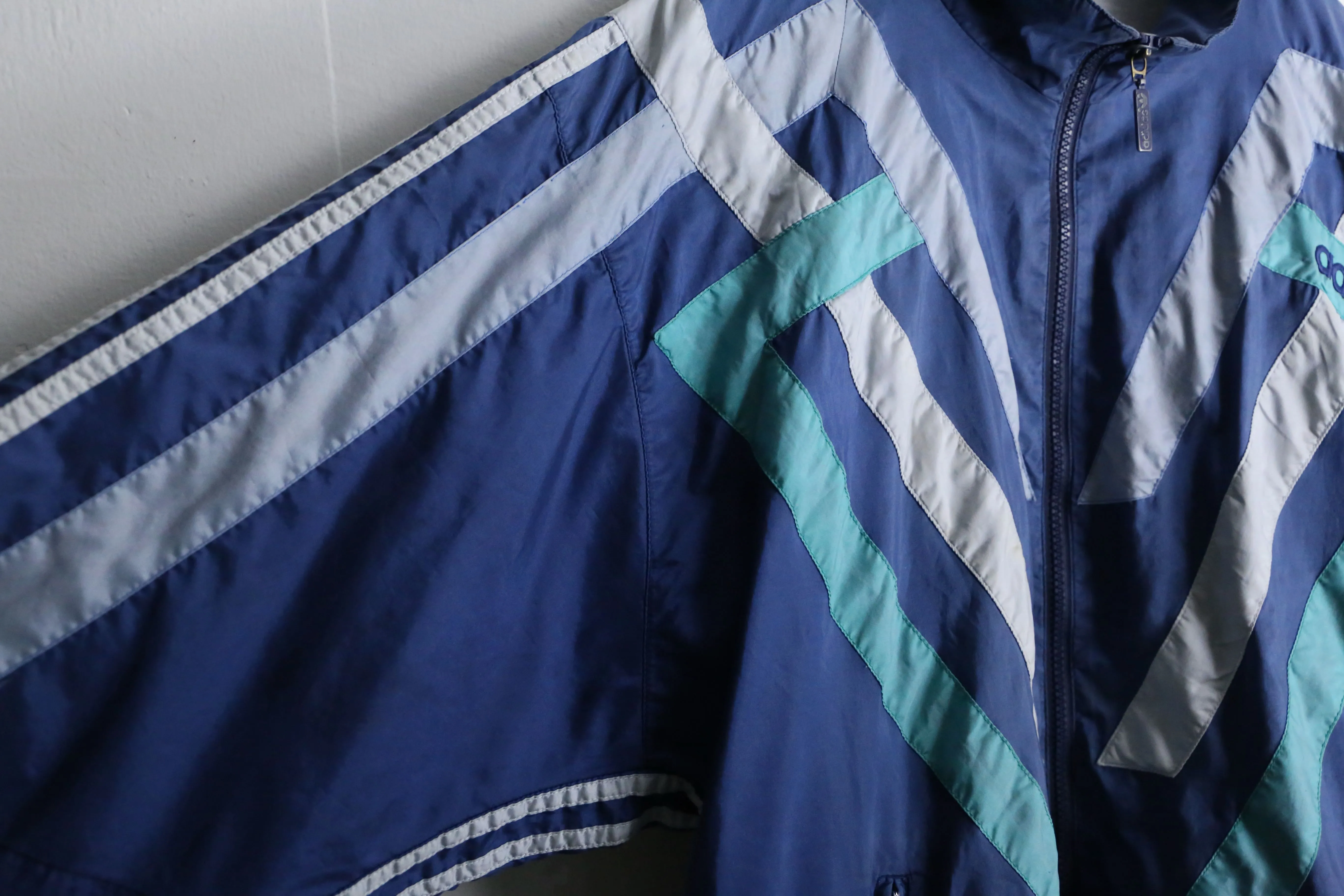 80’s "adidas" blue zip up track jacket