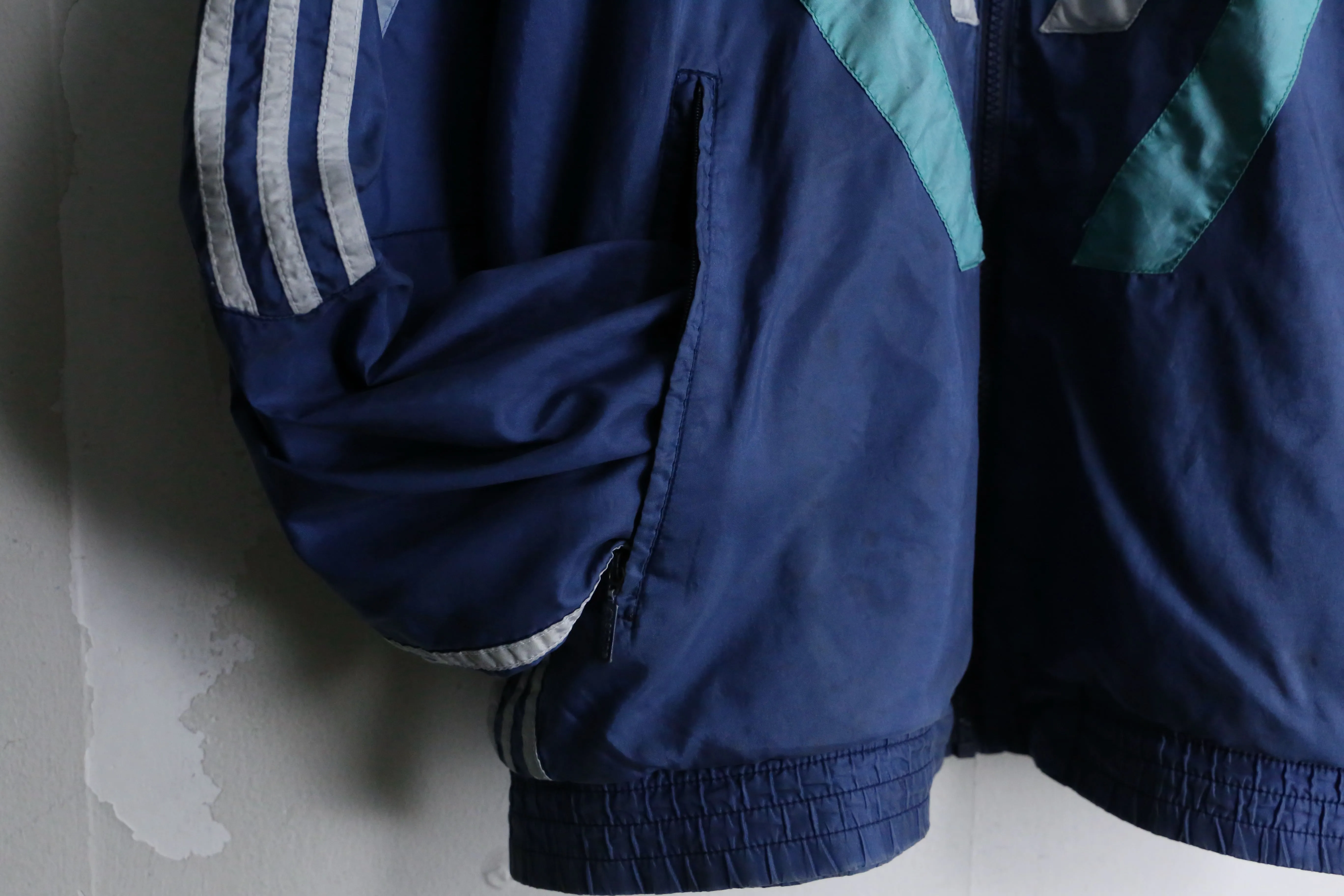 80’s "adidas" blue zip up track jacket