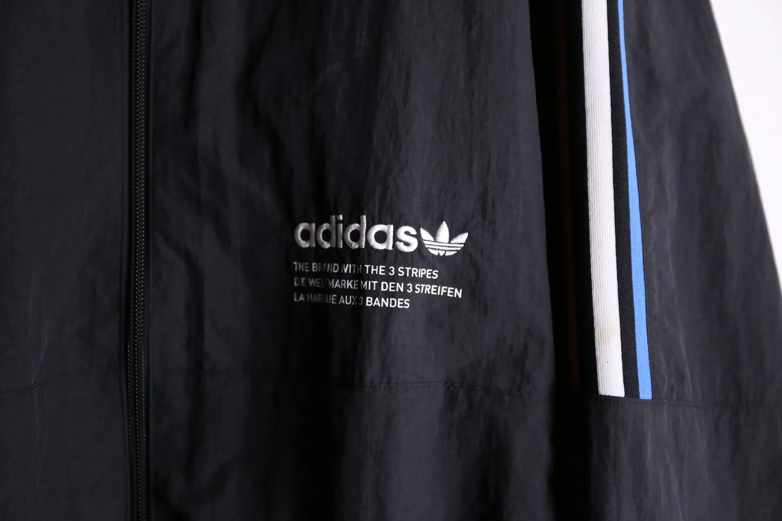 ”adidas“big logo mark black track jacket