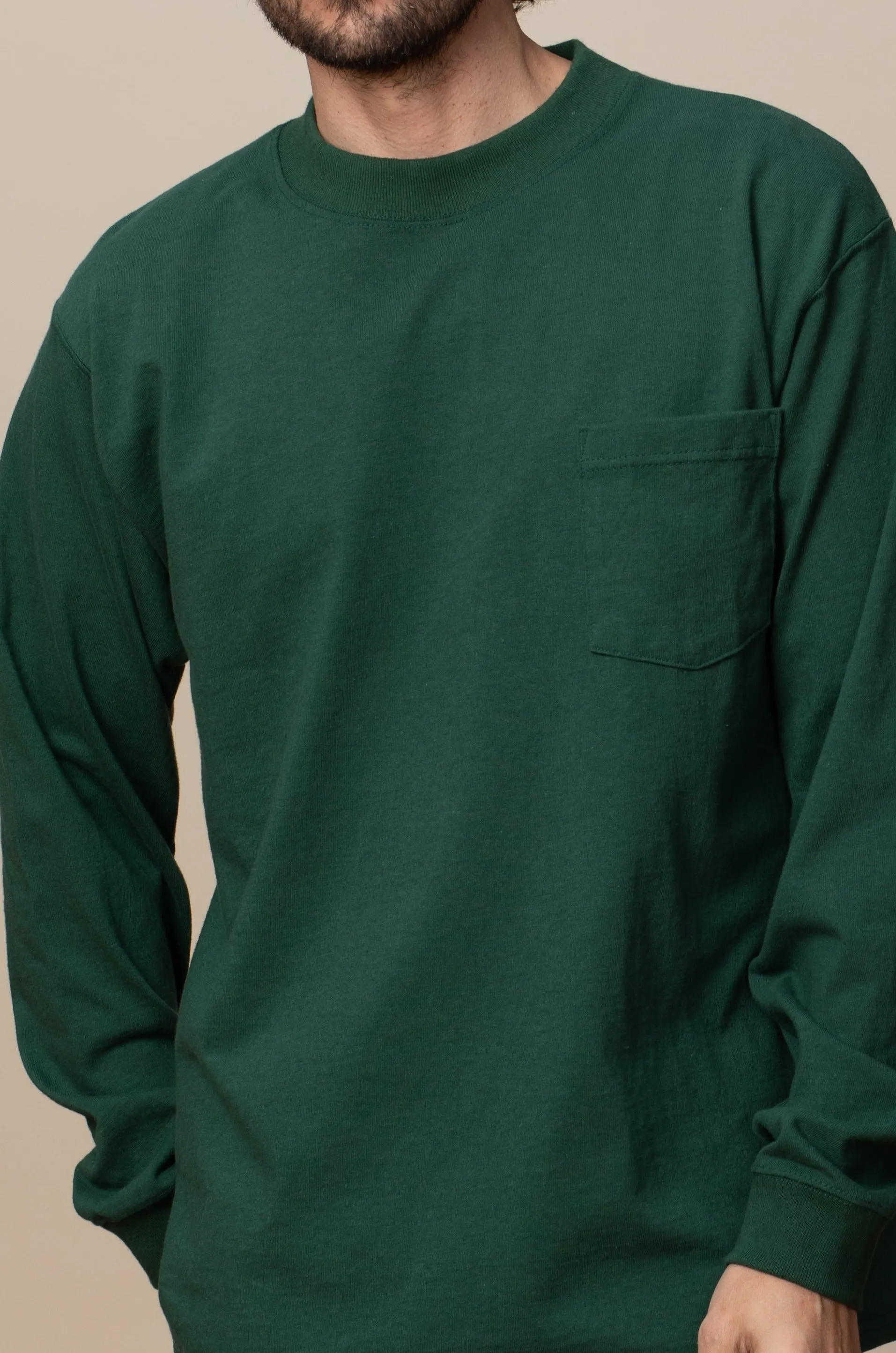Adult Long Sleeve Crew Neck w/Pocket Classic Fit