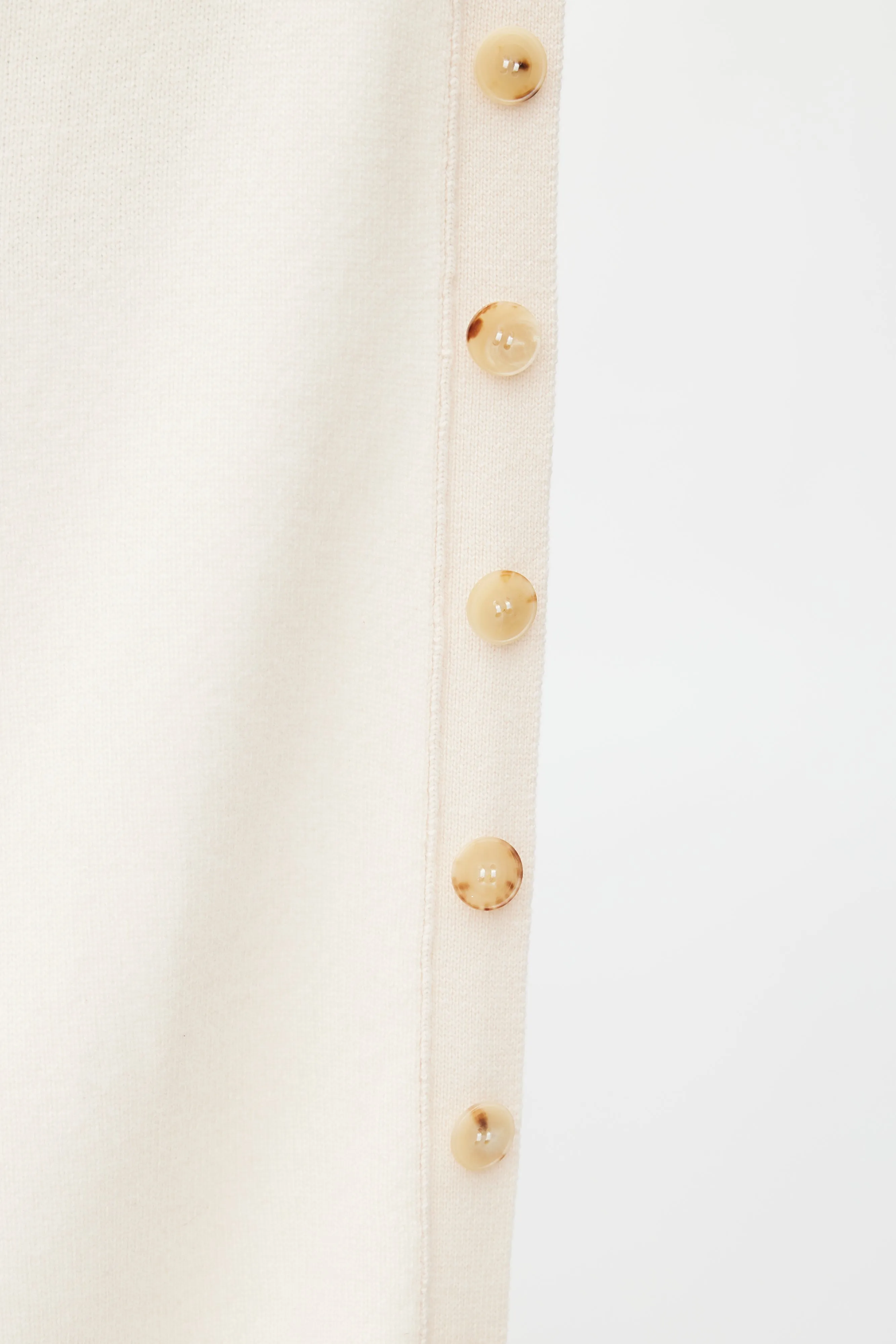 Beige Wool Button Cape