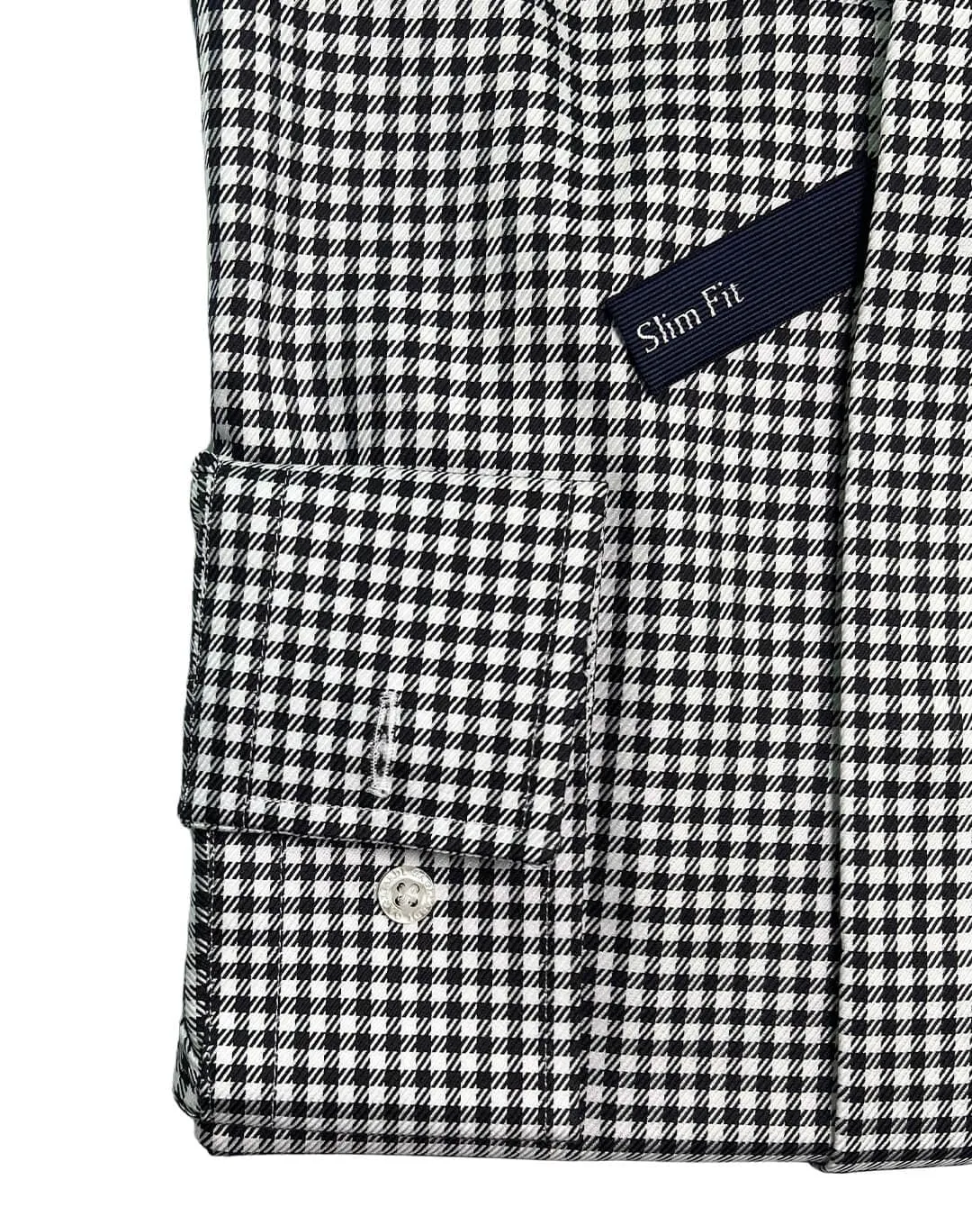 Black & White Oversized Gingham Classic Collar Shirt