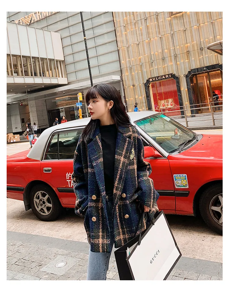 Boho Coat, Vintage Plaid Wool Coat Nellie