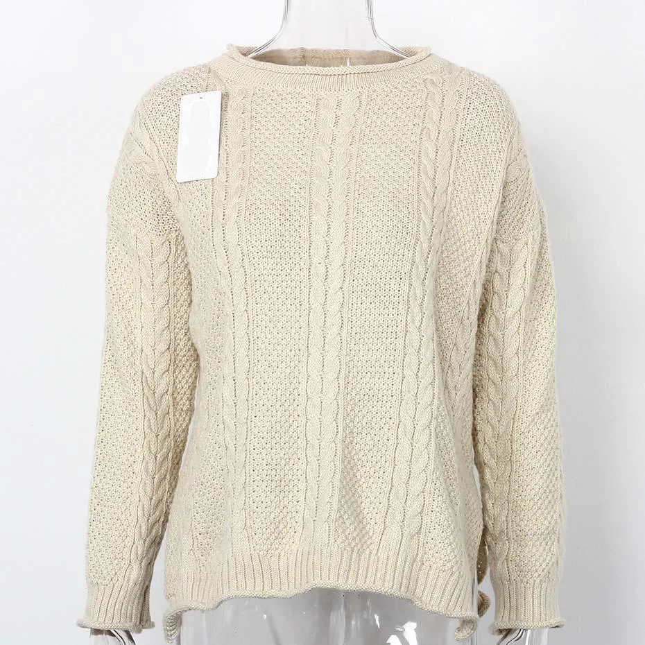 Braided Style Long Sleeve Sweater
