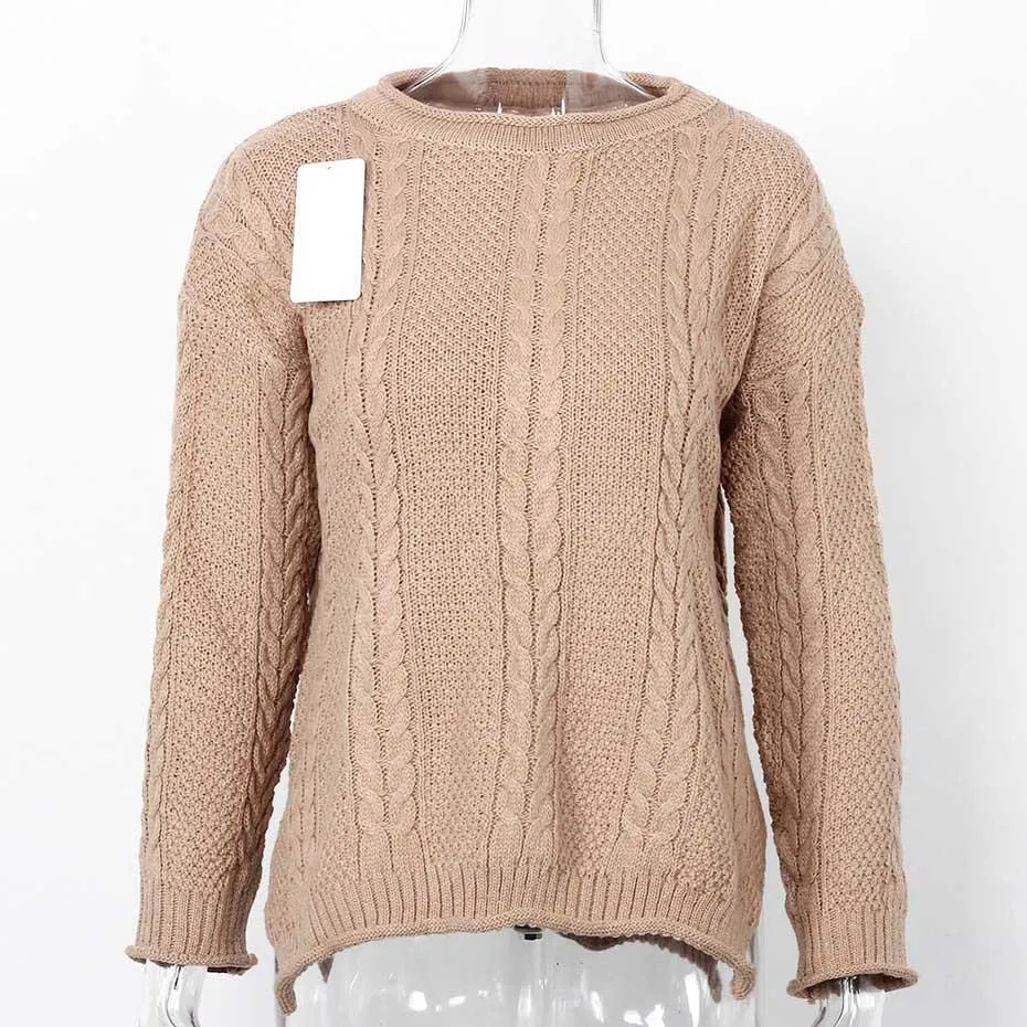 Braided Style Long Sleeve Sweater