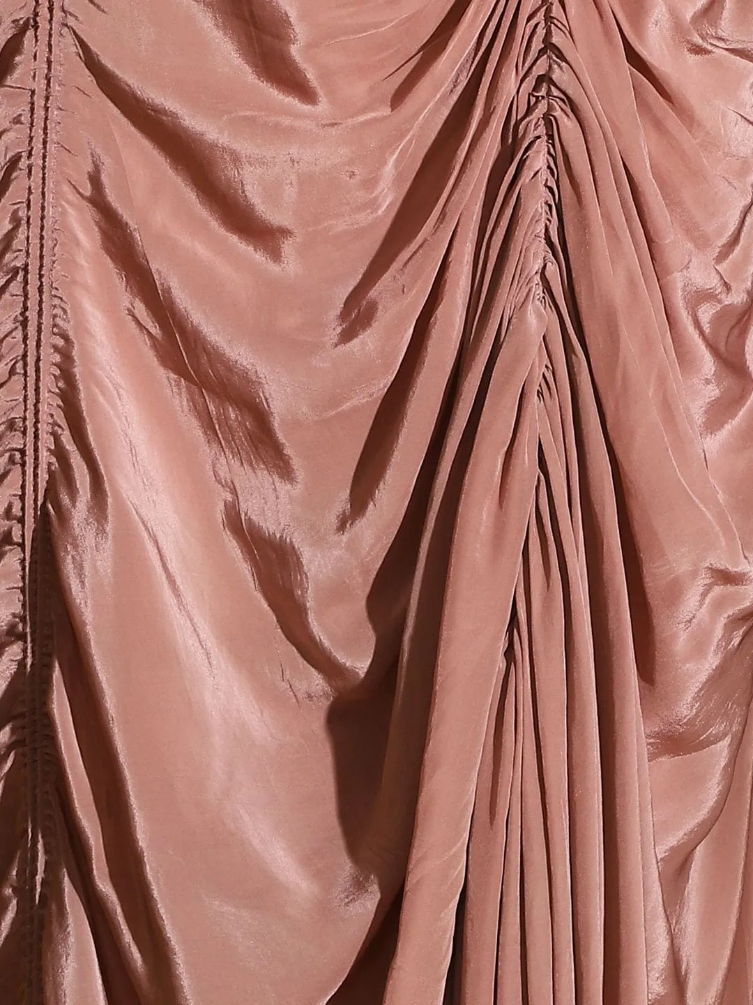 Brown Circular Cape with Crepe Skirt