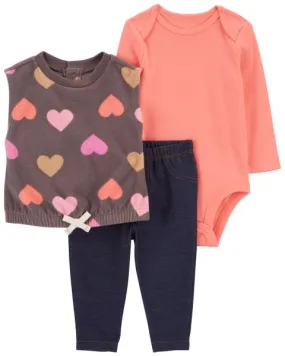 Carter's 3-Piece Heart Little Vest Set