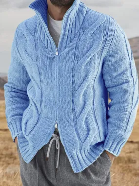 Casual Turtleneck Zip-Up Sweater
