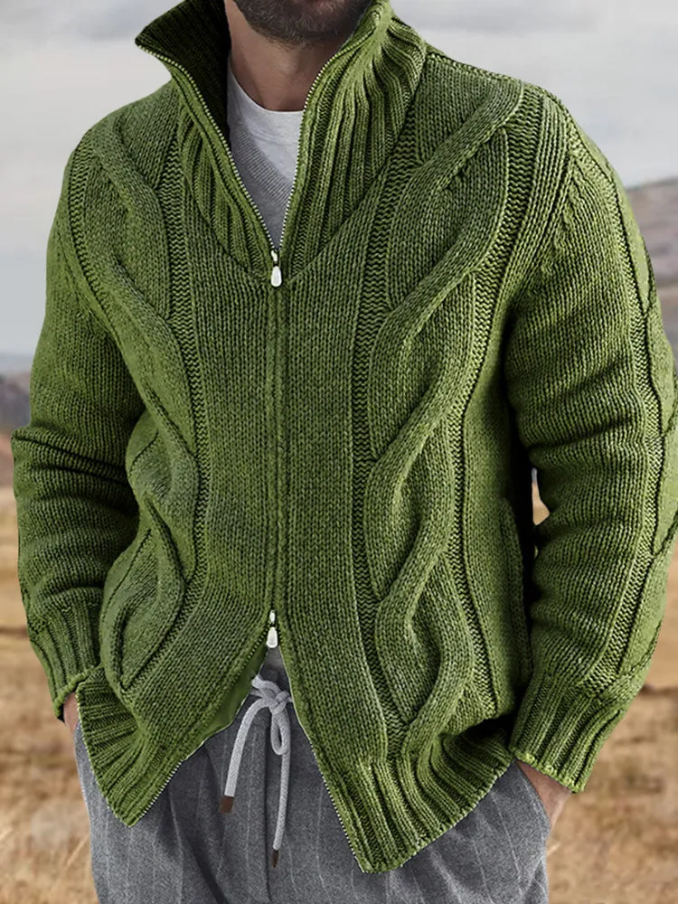 Casual Turtleneck Zip-Up Sweater
