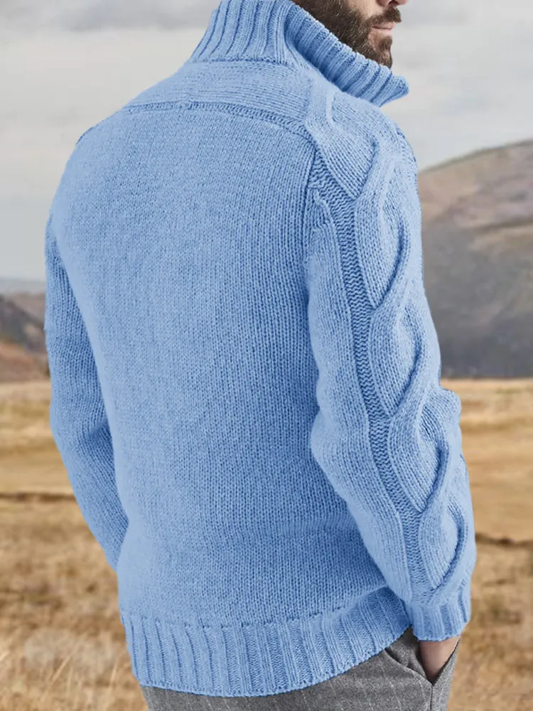 Casual Turtleneck Zip-Up Sweater