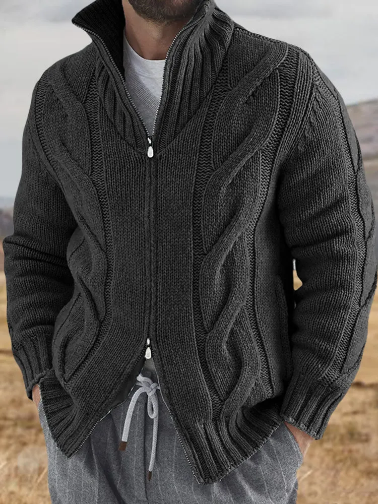 Casual Turtleneck Zip-Up Sweater