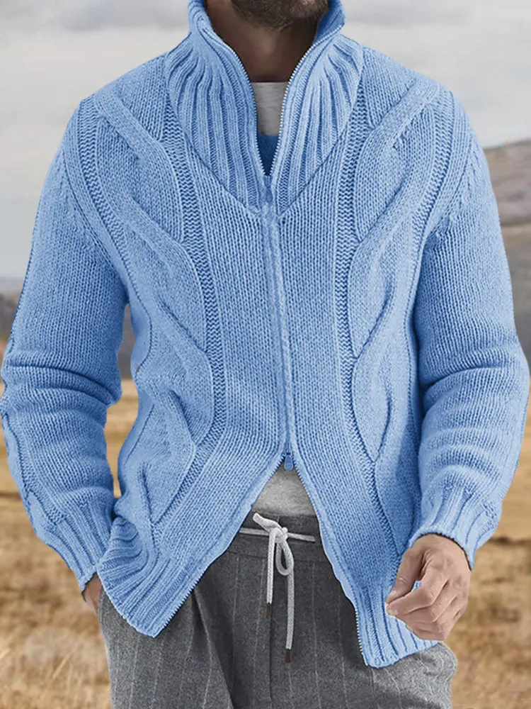 Casual Turtleneck Zip-Up Sweater