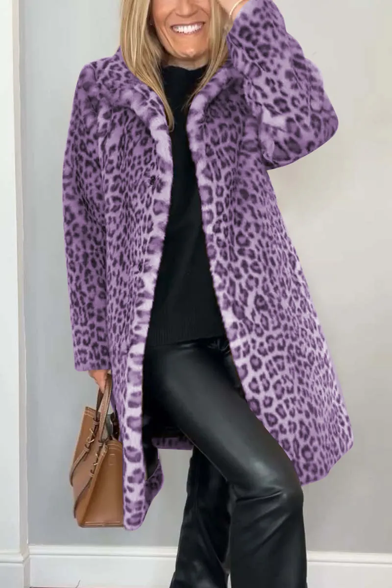 Chic Leopard Print Coat