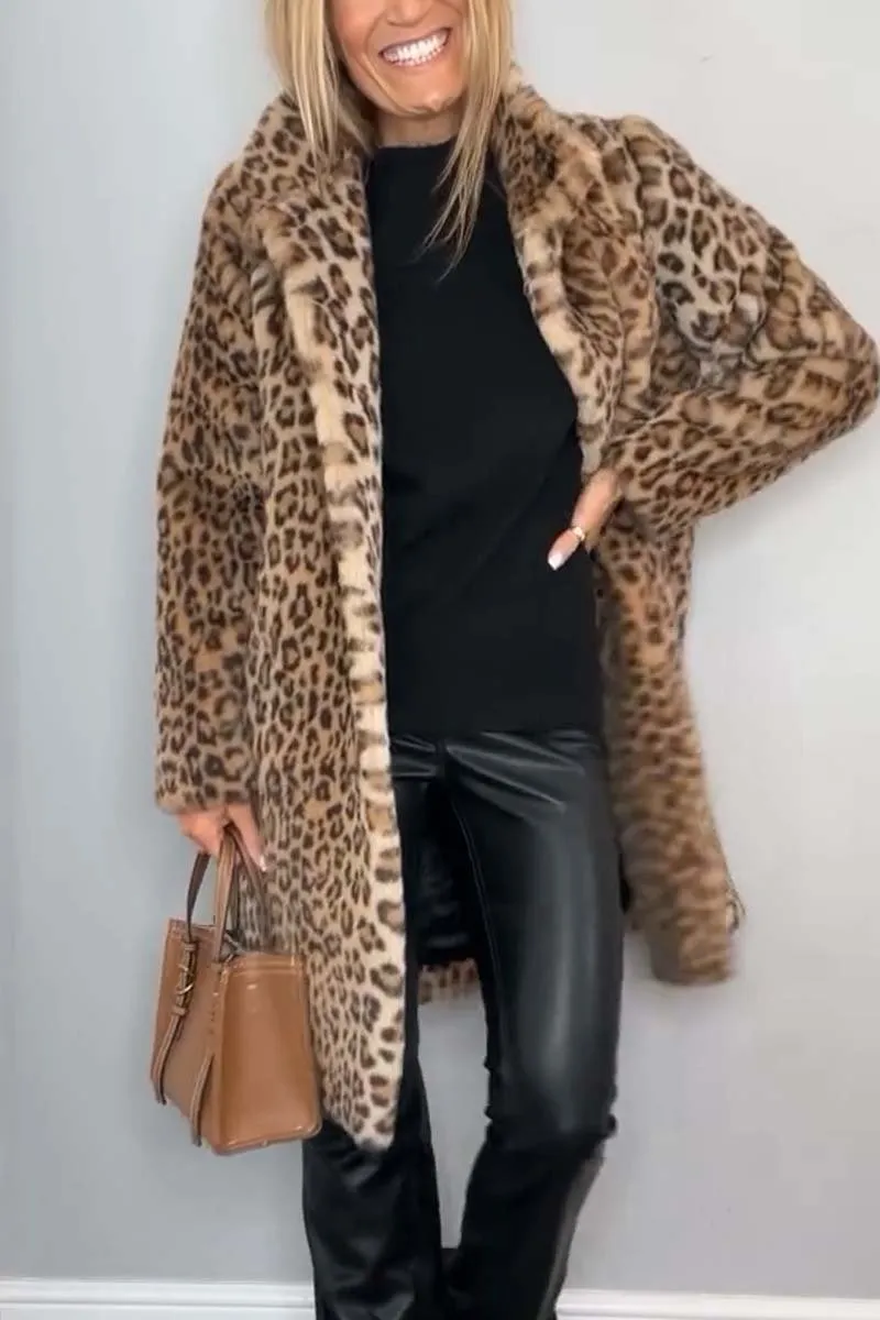 Chic Leopard Print Coat