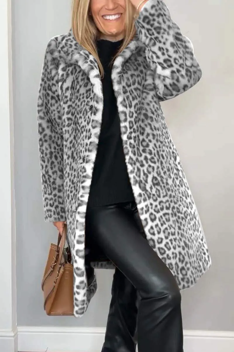 Chic Leopard Print Coat