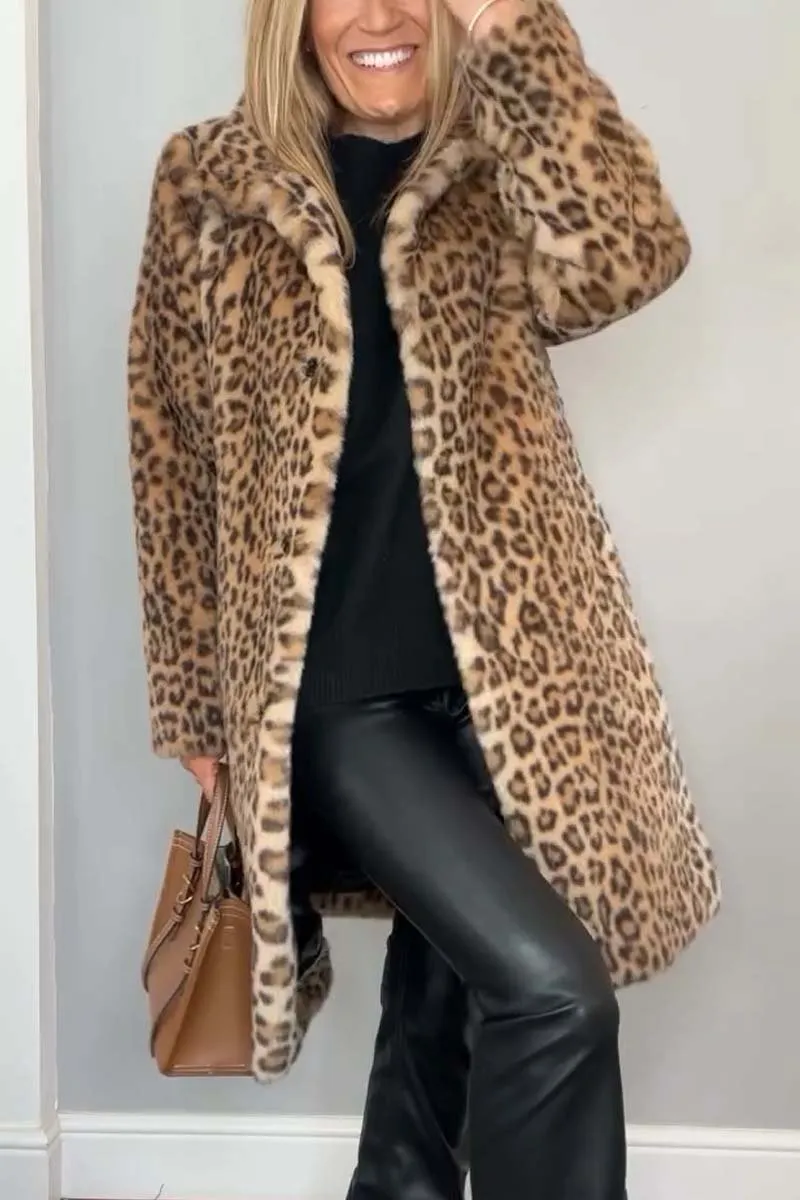 Chic Leopard Print Coat
