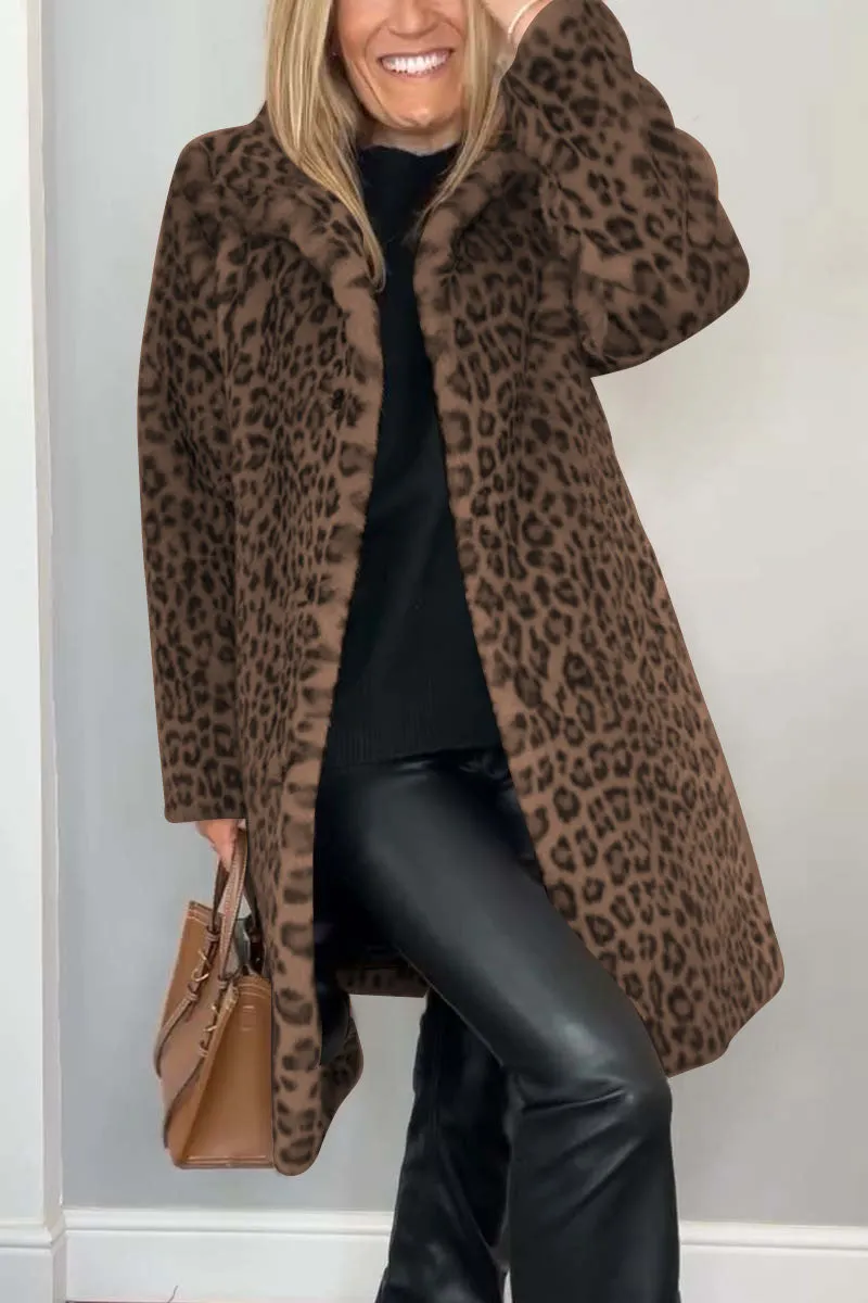 Chic Leopard Print Coat