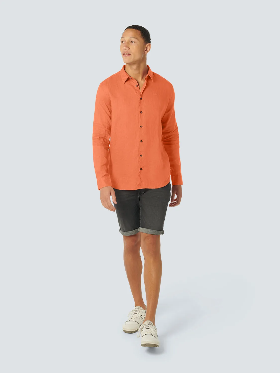 Classic Linen Shirt: Melon