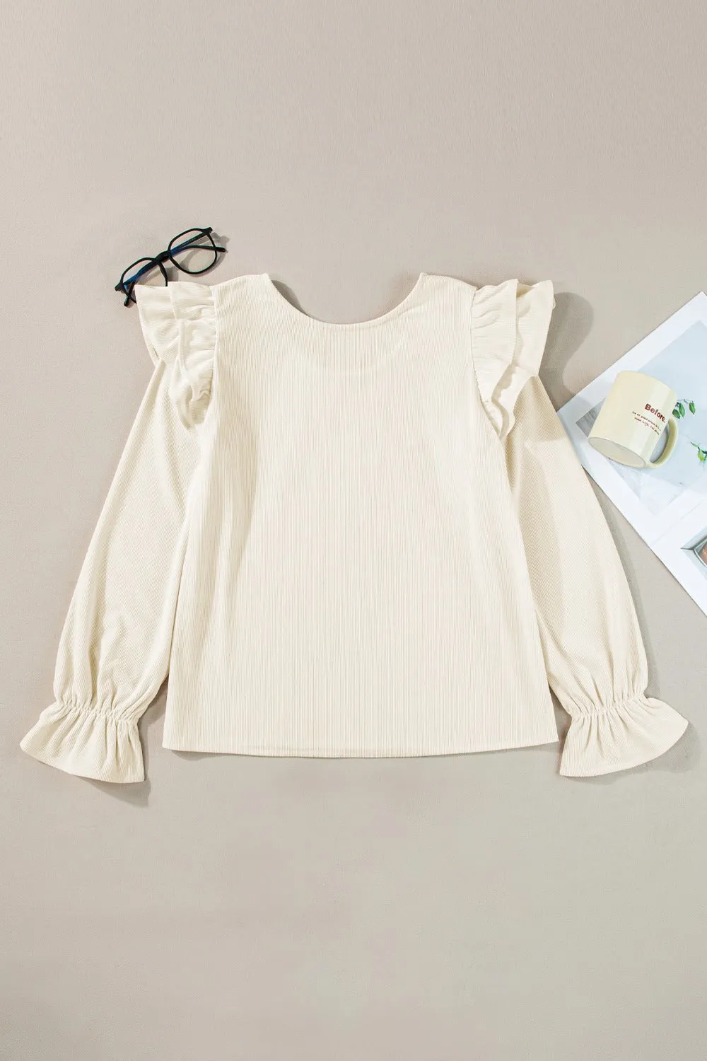 Classic Ruffled Flounce Sleeve Top