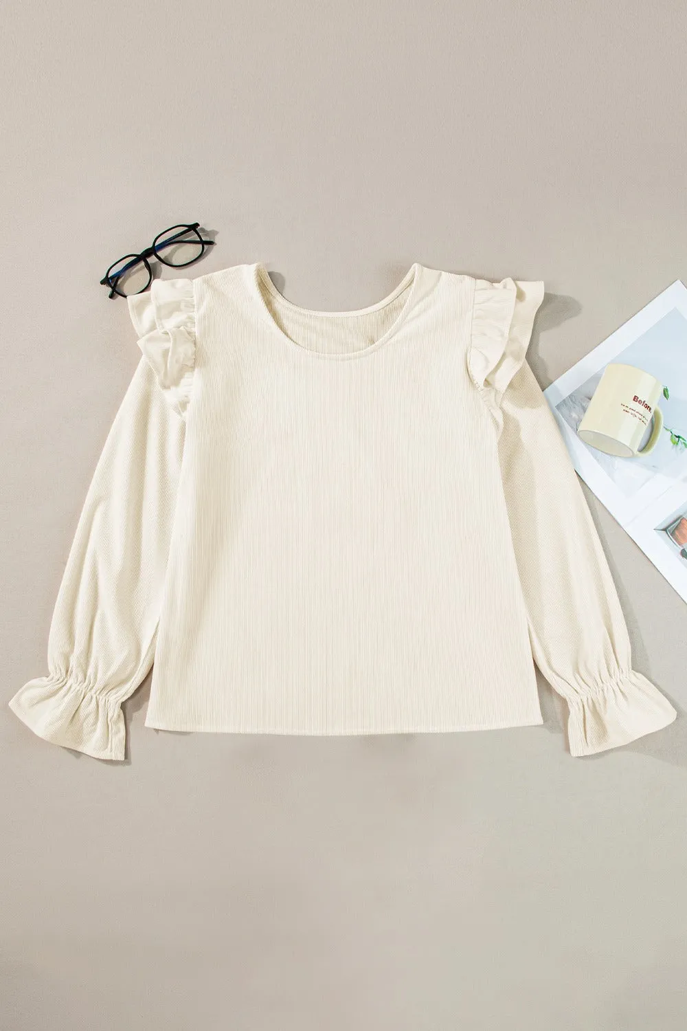 Classic Ruffled Flounce Sleeve Top