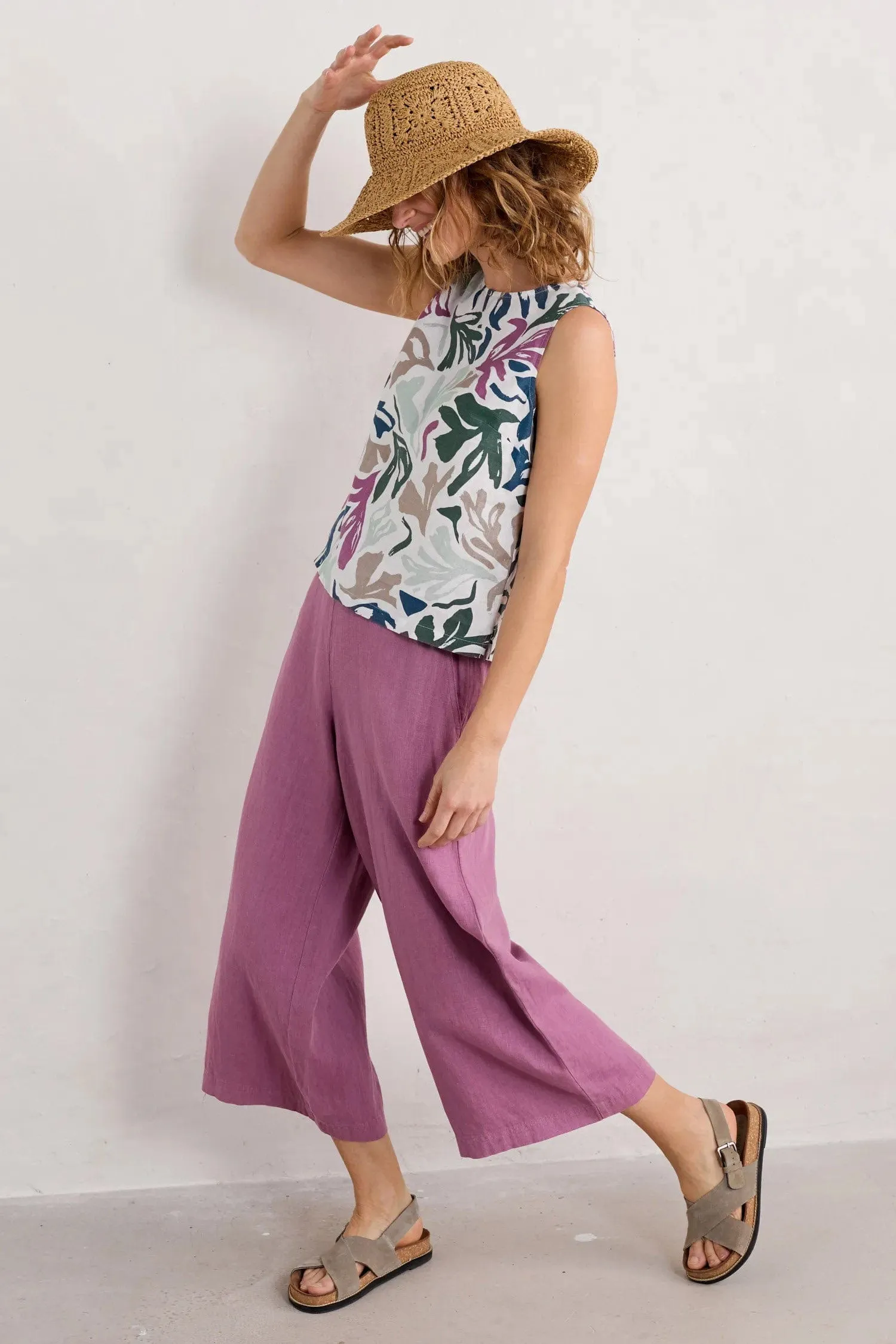Colour Study Sleeveless Top -  Sea Frond Chalk