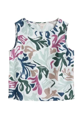 Colour Study Sleeveless Top -  Sea Frond Chalk