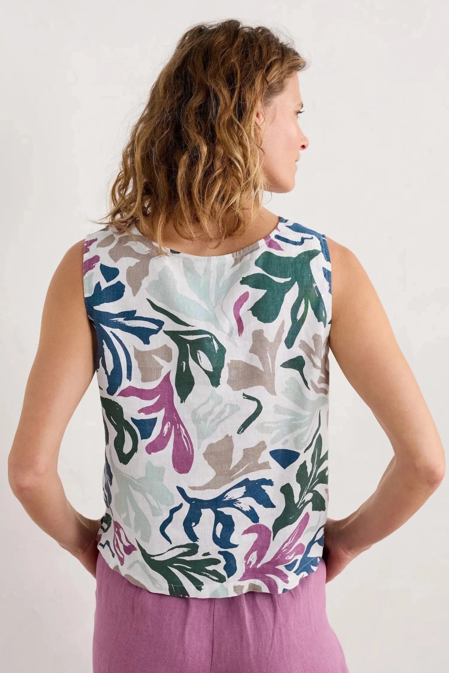 Colour Study Sleeveless Top -  Sea Frond Chalk