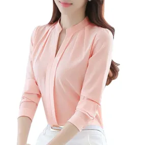 Formal Long Sleeve Chiffon Blouse