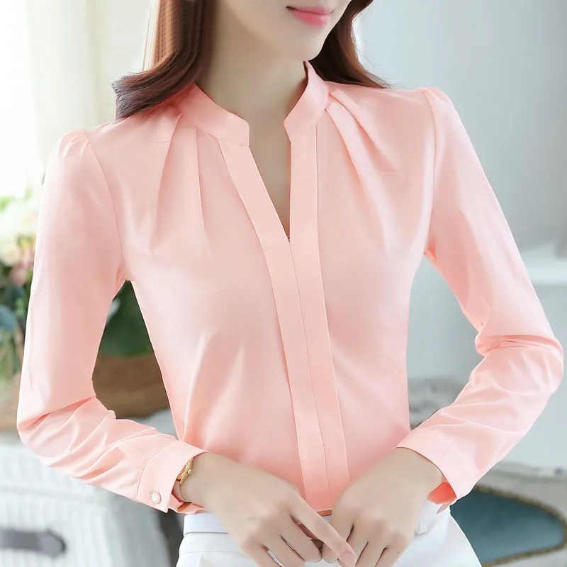 Formal Long Sleeve Chiffon Blouse