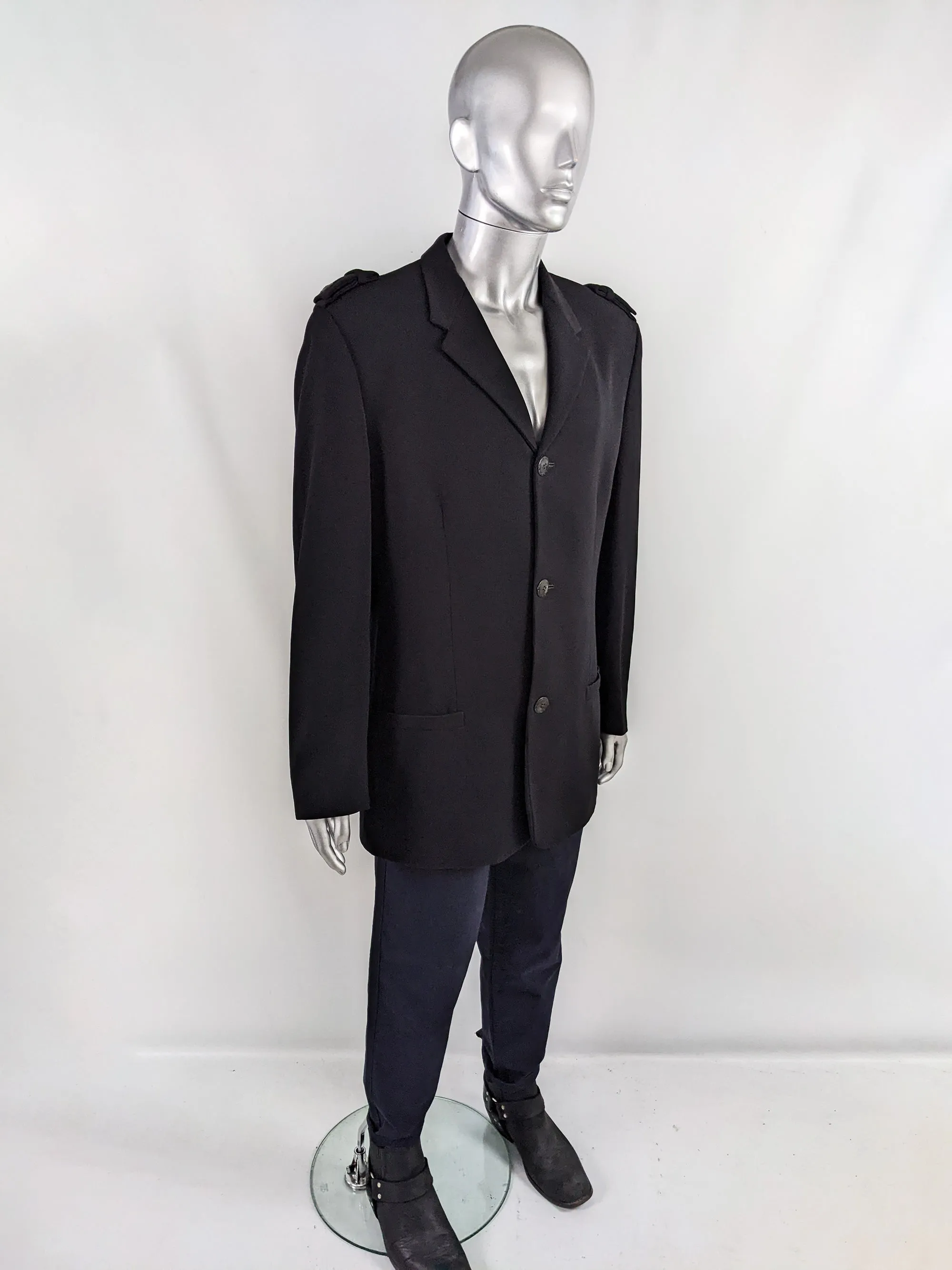 Gianni Versace Vintage Mens Epaulette Military Style Jacket, 1990s