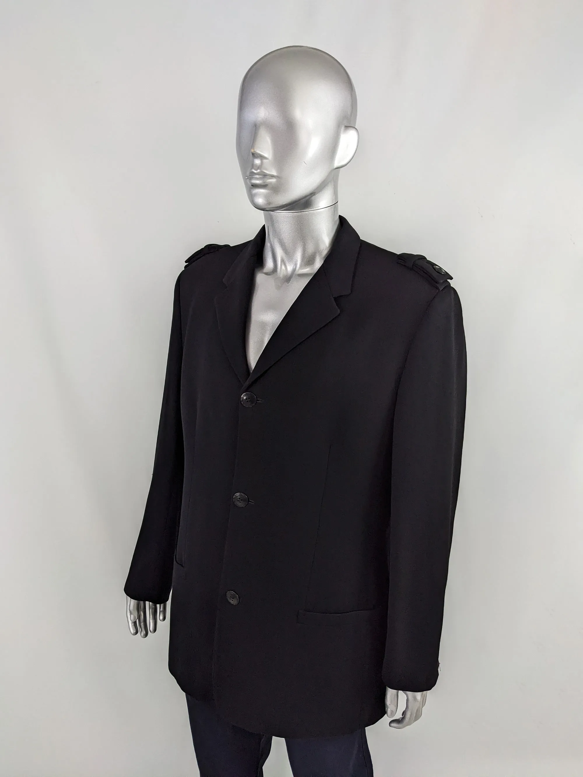 Gianni Versace Vintage Mens Epaulette Military Style Jacket, 1990s