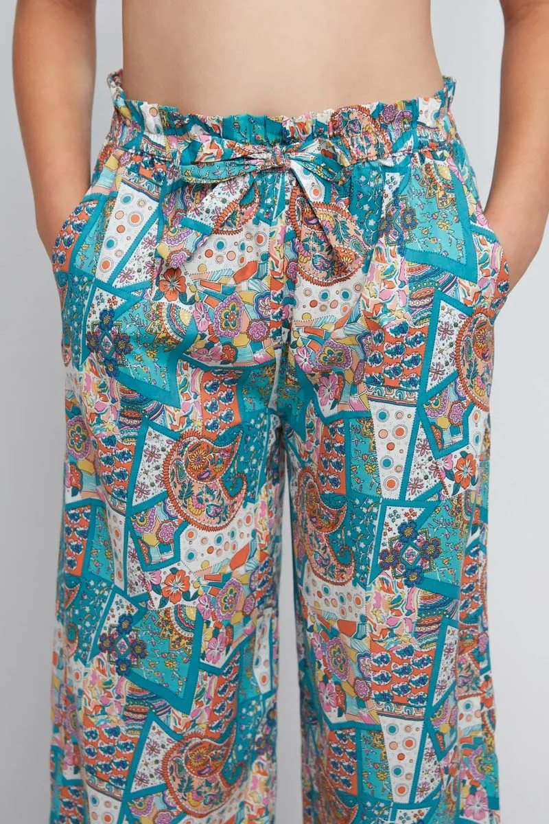 Girls Pasley Print Self-Tie Cullottes