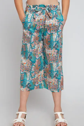 Girls Pasley Print Self-Tie Cullottes