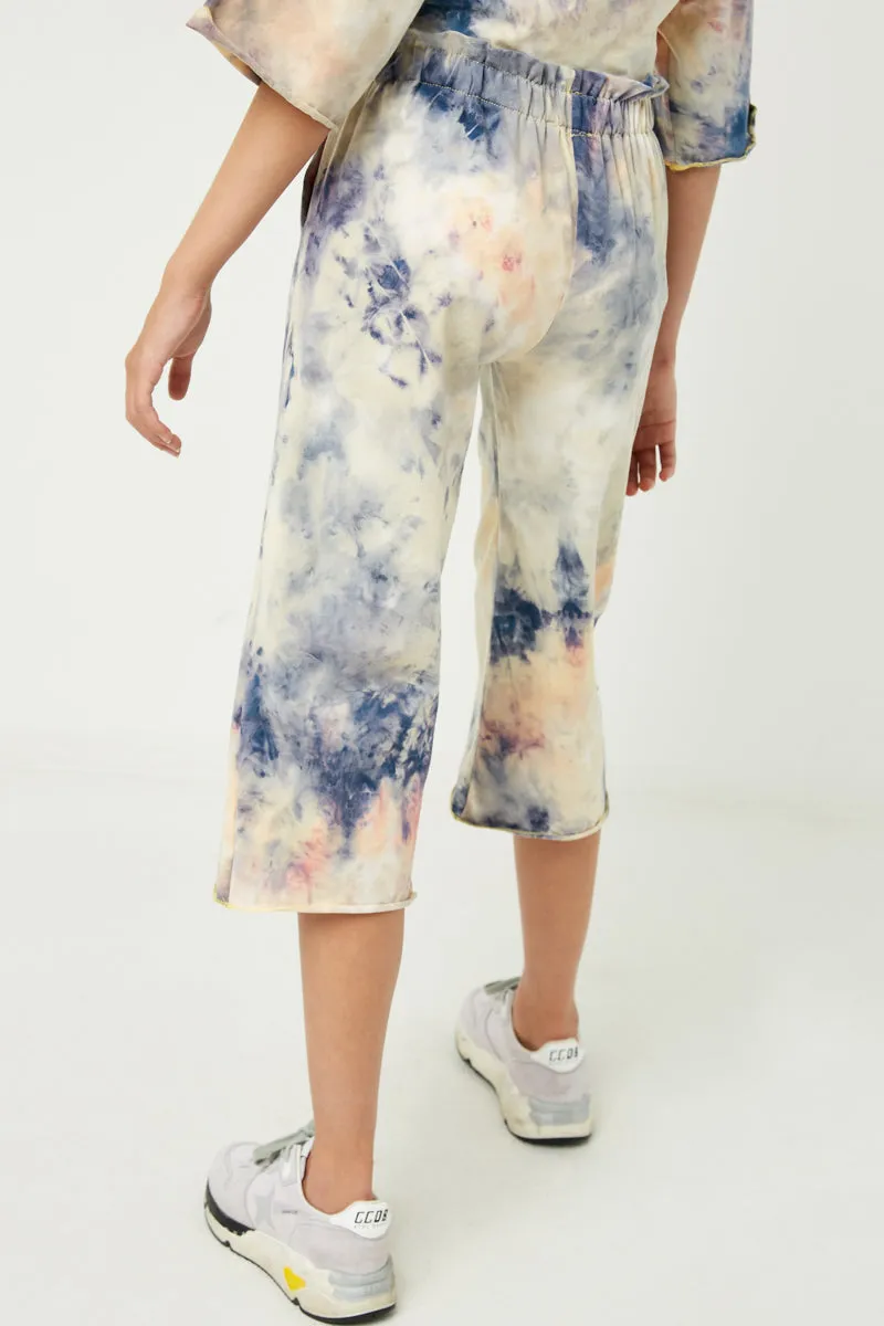 Girls Tie Dye Ruffle Waist Culottes