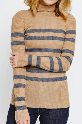 HANA RIBBED STRIPE TOP IN SUPER-FINE MERINO