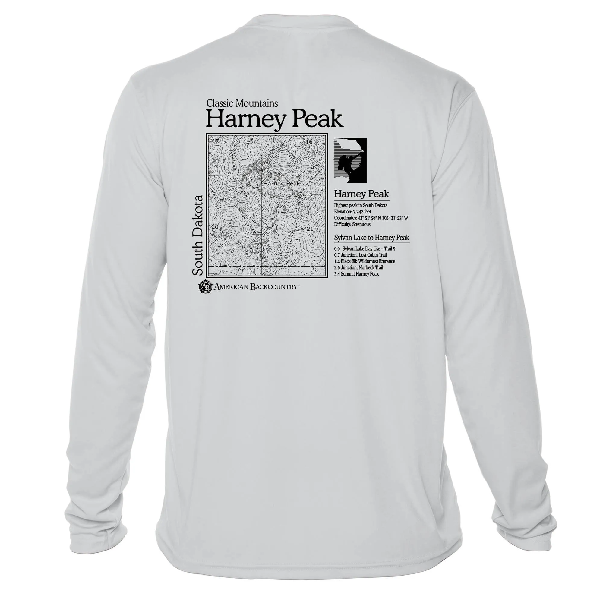 Harney Peak Classic Mountain Long Sleeve Microfiber Men's T-Shirt