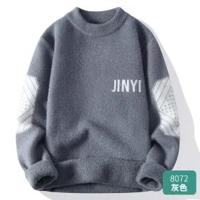 INSTOCK- Round neck sweater men's warm neutral style sweater.