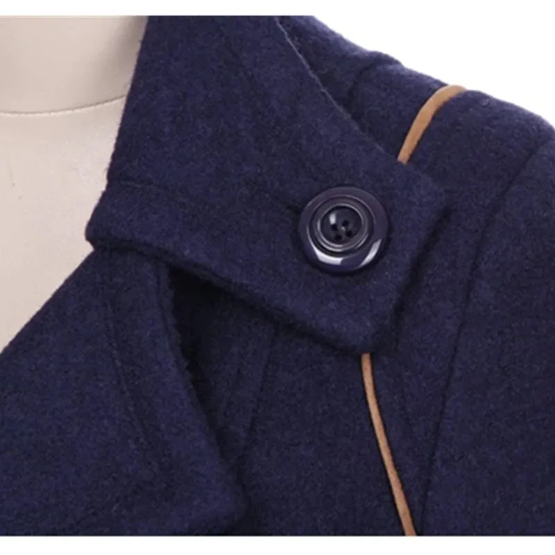 LVSANW Autumn Winter Women Wool Coat 2024 Ladies Woolen Long Coat Female Fashion Slim-fit Double-Breasted Jacket with Belt S-3XL
