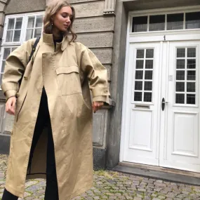 Nadine Front Pocket & Funnel Neck Cocoon Trench Coat - 2 Colors