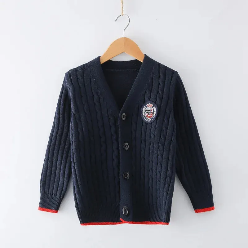 New Baby Boys Sweater Autumn Toddler Boys Knitwear Long-Sleeve Cotton Cardigans Kids Sweater Coat Fashion Children Clothes2-10Y