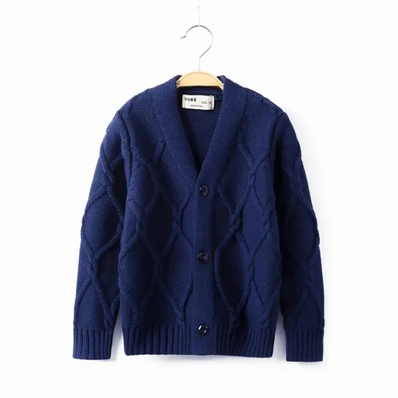 New Baby Boys Sweater Autumn Toddler Boys Knitwear Long-Sleeve Cotton Cardigans Kids Sweater Coat Fashion Children Clothes2-10Y
