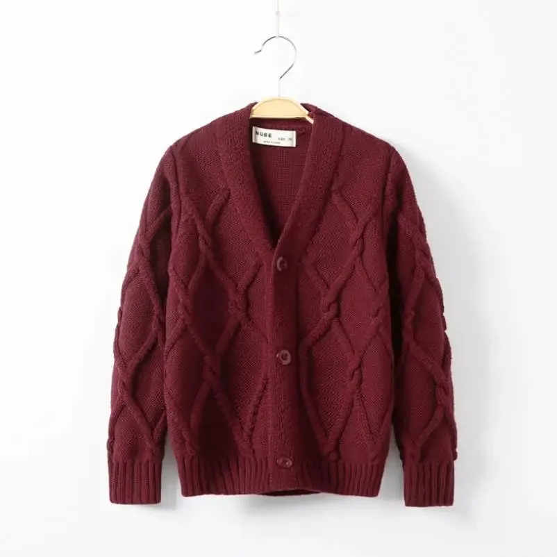 New Baby Boys Sweater Autumn Toddler Boys Knitwear Long-Sleeve Cotton Cardigans Kids Sweater Coat Fashion Children Clothes2-10Y
