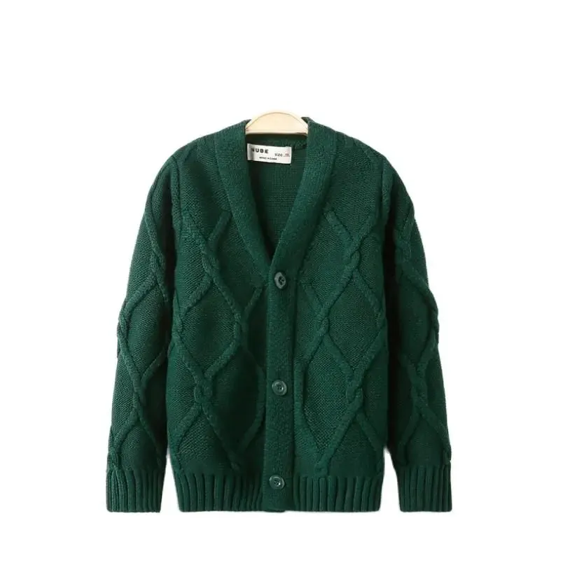 New Baby Boys Sweater Autumn Toddler Boys Knitwear Long-Sleeve Cotton Cardigans Kids Sweater Coat Fashion Children Clothes2-10Y