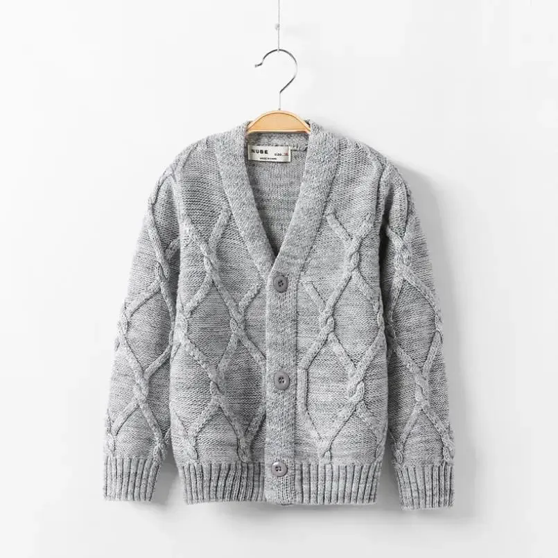 New Baby Boys Sweater Autumn Toddler Boys Knitwear Long-Sleeve Cotton Cardigans Kids Sweater Coat Fashion Children Clothes2-10Y