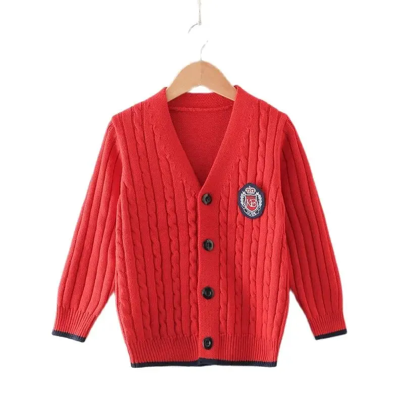 New Baby Boys Sweater Autumn Toddler Boys Knitwear Long-Sleeve Cotton Cardigans Kids Sweater Coat Fashion Children Clothes2-10Y