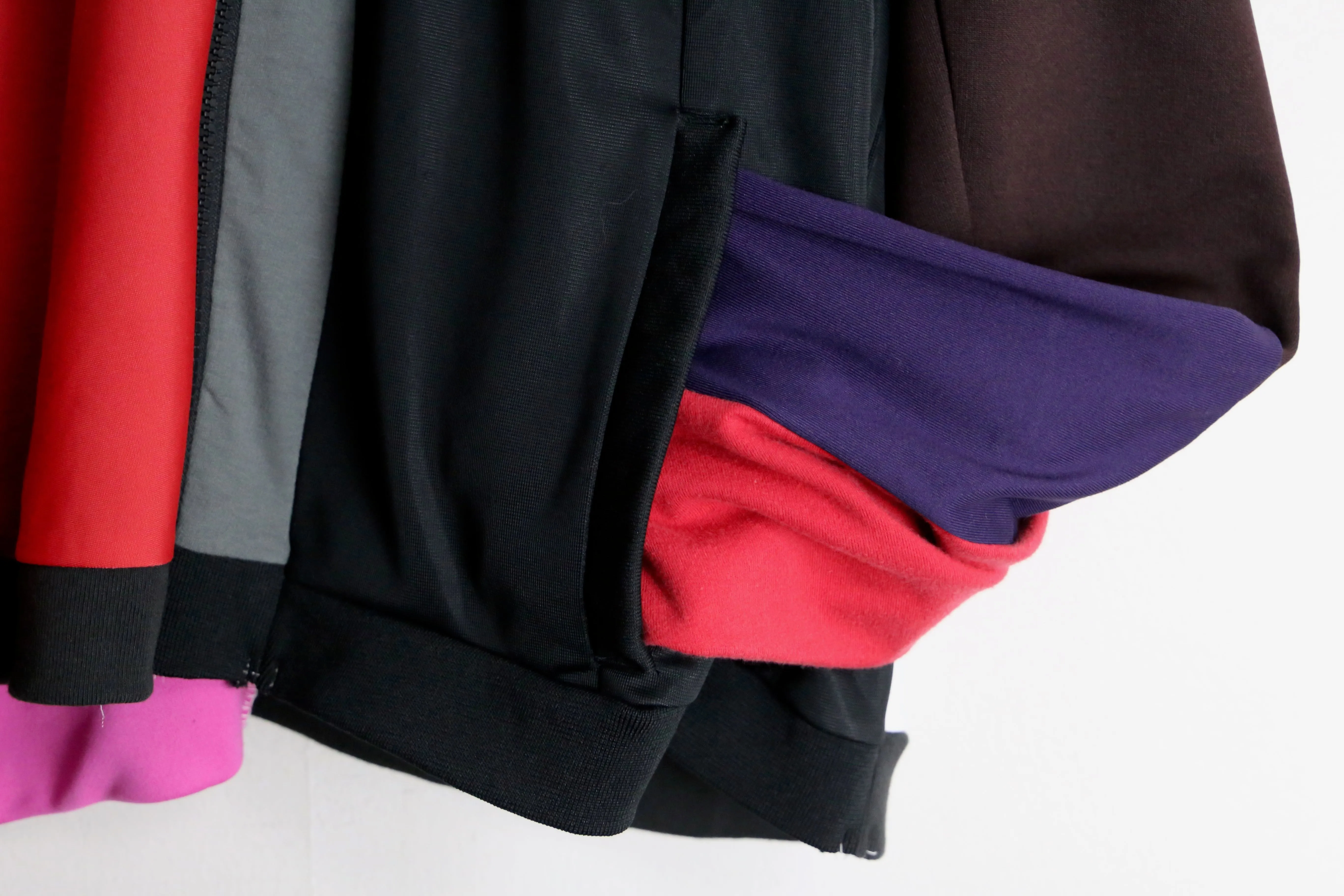 “Re:make” asymmetry colorful  track jacket
