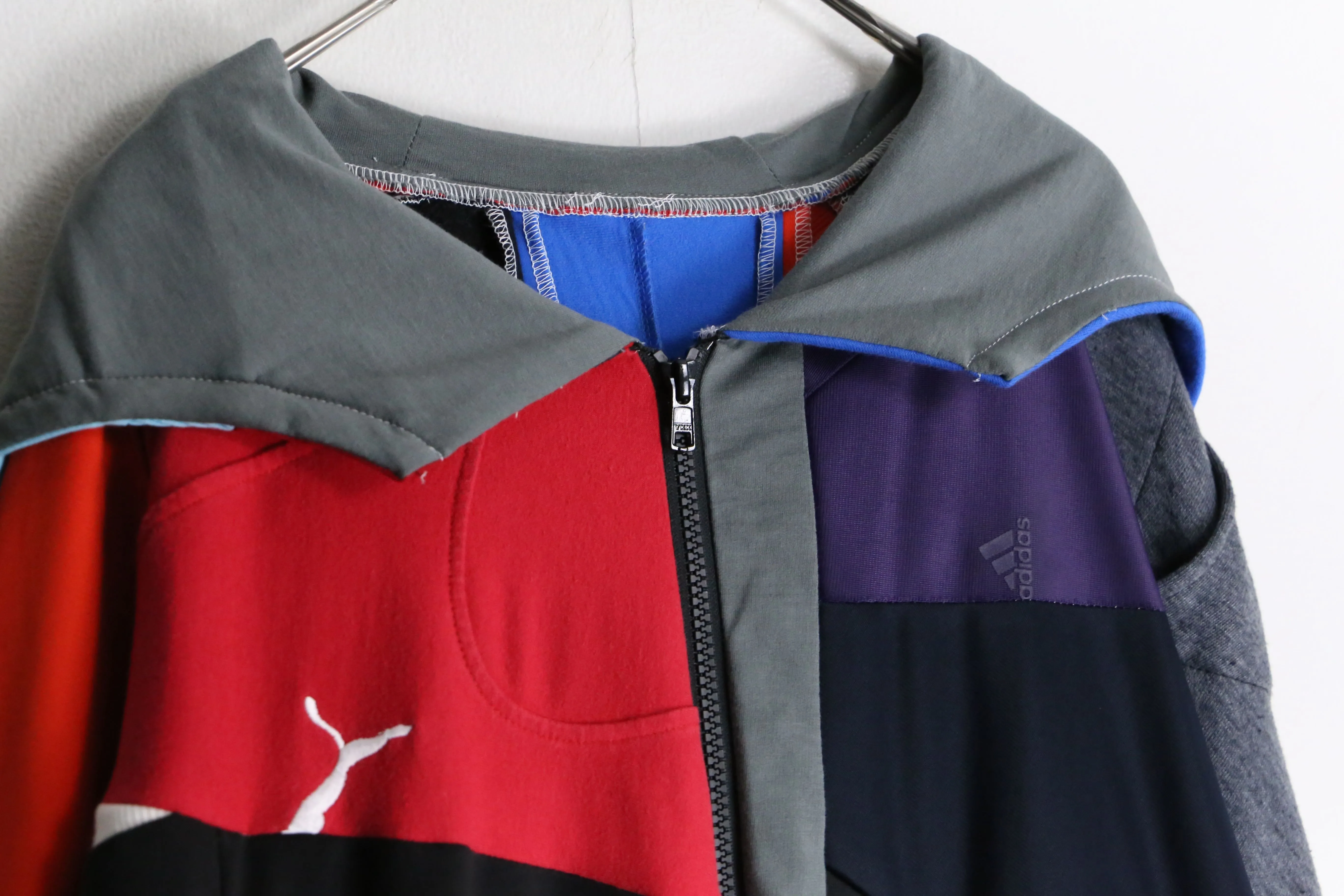 “Re:make” asymmetry colorful  track jacket