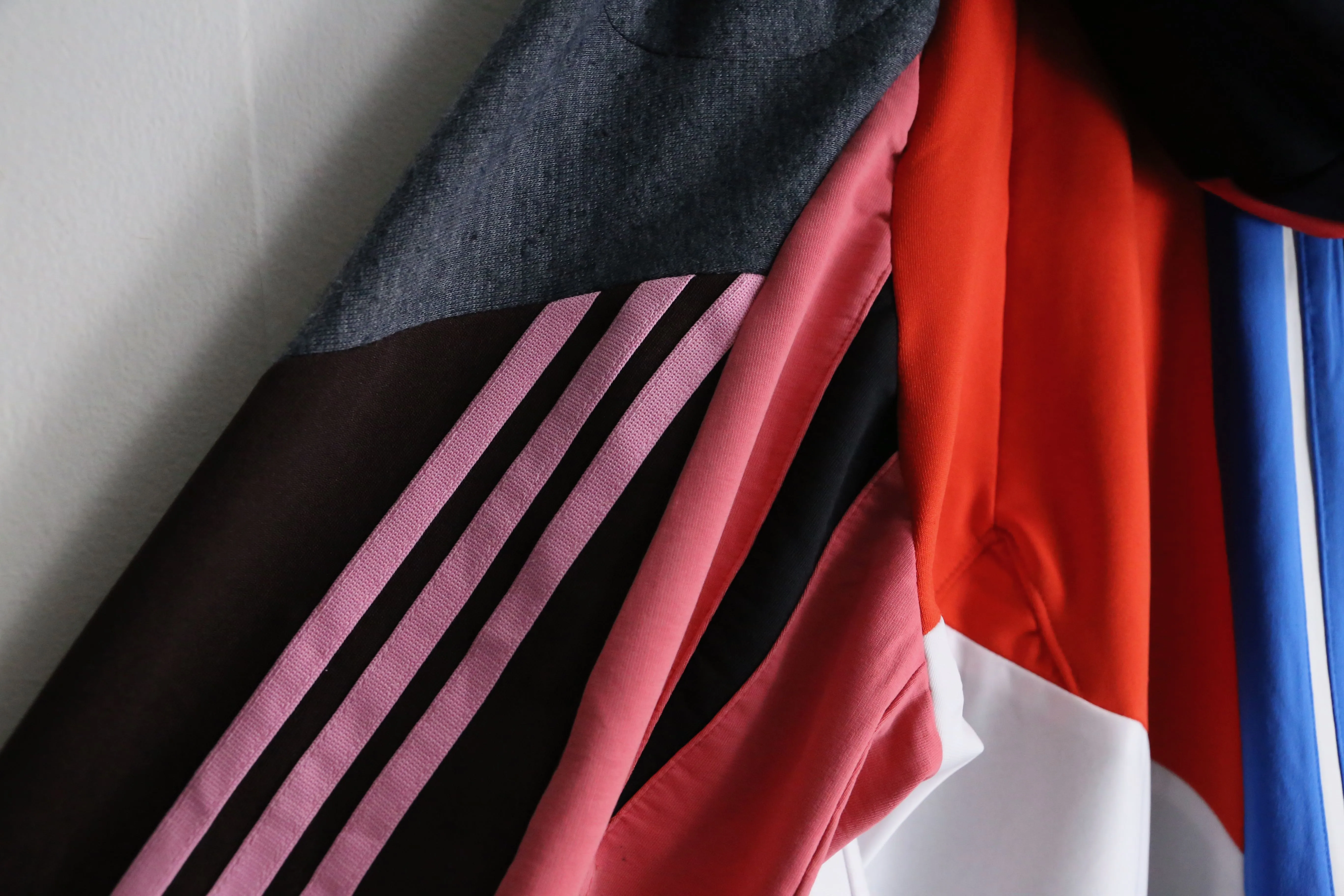 “Re:make” asymmetry colorful  track jacket