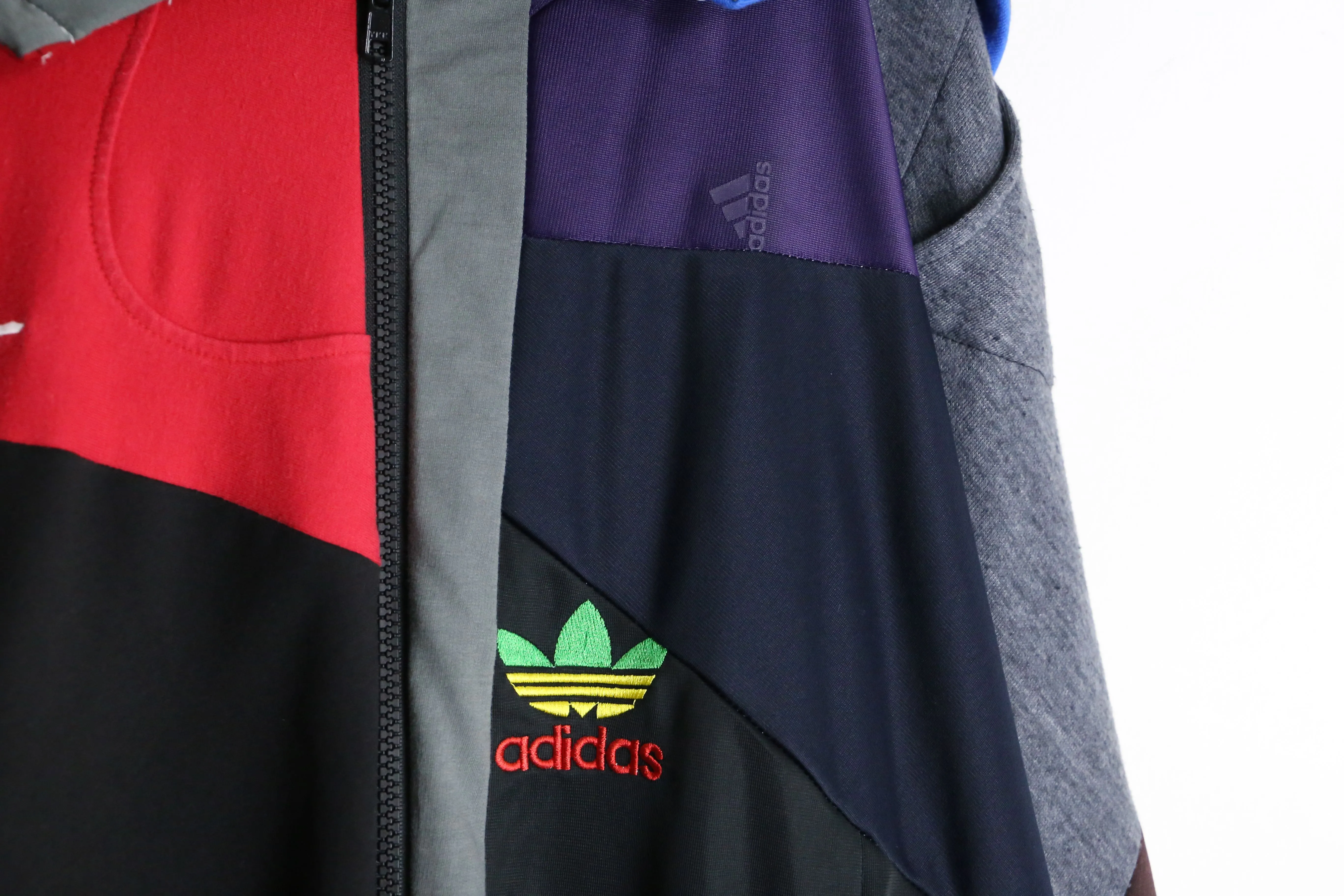 “Re:make” asymmetry colorful  track jacket