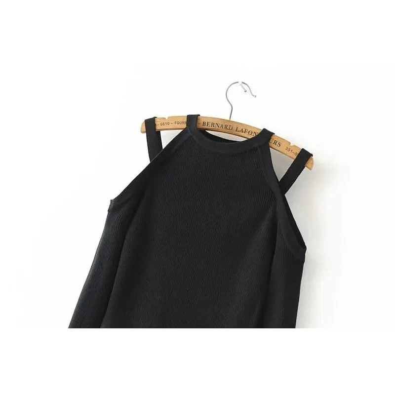 Sexy Off Shoulder Slim Crop Top Long Sleeve Shirt
